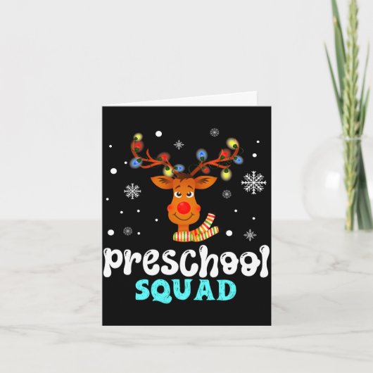 Kleuterleraar kerst kleuterschool squad kaart (Voorkant)