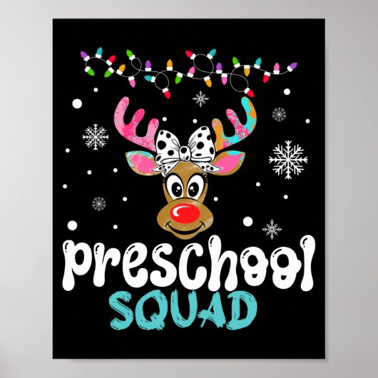 Kleuterleraar kerst kleuterschool squad poster (Voorkant)