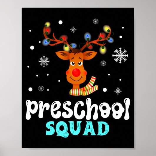 Kleuterleraar kerst kleuterschool squad poster (Voorkant)