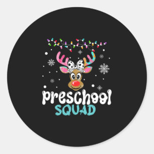 Kleuterleraar kerst kleutersquad ronde sticker