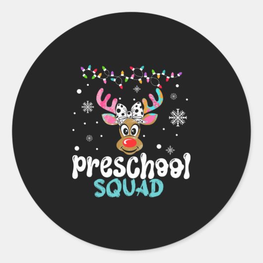 Kleuterleraar kerst kleutersquad ronde sticker (Voorkant)