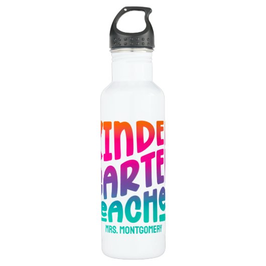 Kleuterleraar Kleurrijke Gradiënt  Waterfles (Voorkant)