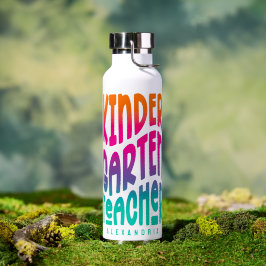 Kleuterleraar Kleurrijke Ombre Tekst Waterfles