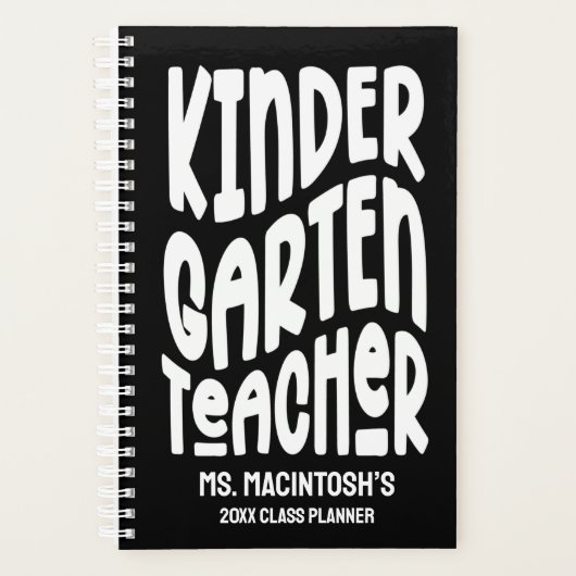 Kleuterleraar Minimalistische Tekst Planner (Voorkant)