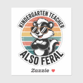 Kleuterleraar Ook Wilde Grappige Wasbeer Sticker