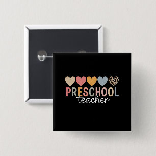 Kleuterleraar Terug naar school Vierkante Button 5,1 Cm
