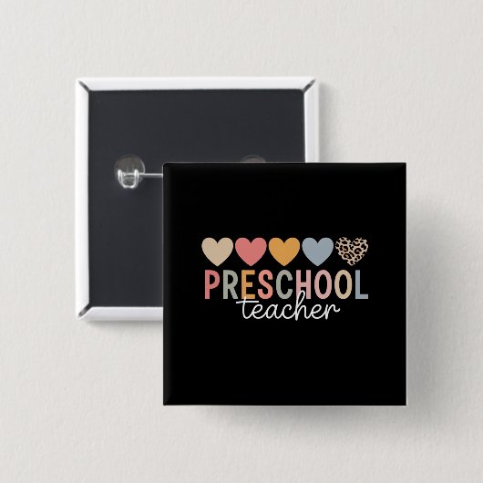 Kleuterleraar Terug naar school Vierkante Button 5,1 Cm (Voorkant /achterkant)