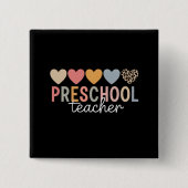 Kleuterleraar Terug naar school Vierkante Button 5,1 Cm (Voorkant)