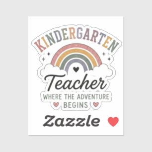 Kleuterleraar Waar het Avontuur Begint Cadeau Sticker
