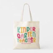 Kleuterleraar Waardering Kleurrijke Tekst Tote Bag (Achterkant)
