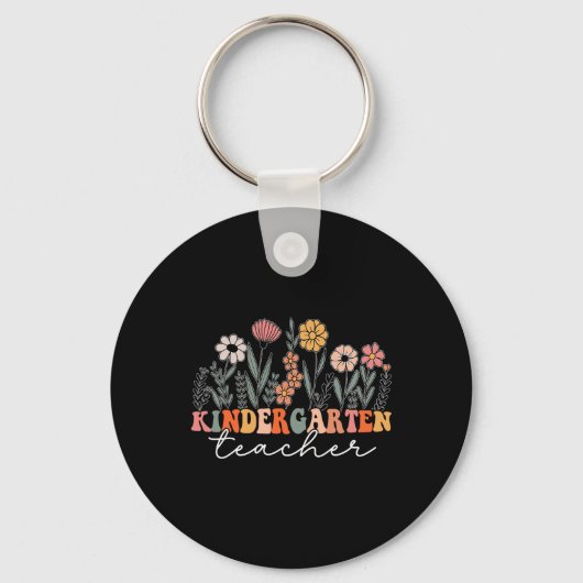 Kleuterleraar Wildflower Terug naar school  Sleutelhanger (Voorkant)
