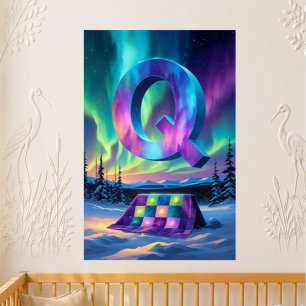 Kleuterletter Q Naam Aurora Quilt Perfect Poster