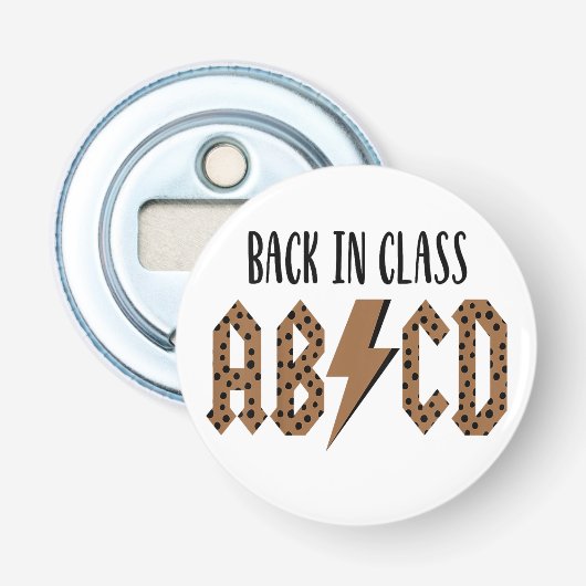 Kleuters ABCD Terug naar school Peuter Eerste scho Button Flesopener (Voorkant)