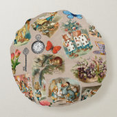 Kleuters Alice Kleurrijk 1800s Klassieke Wonderlan Rond Kussen (Achterkant)