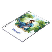 Kleuters Blauwe Dino Avontuur Notitieboek (Linkerzijde)