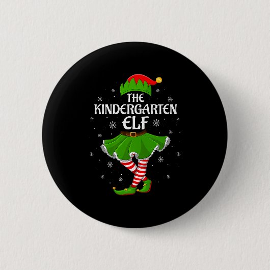 Kleuters Elf Kerstmis Familie Meisjes Vrouwen Elf  Ronde Button 5,7 Cm (Voorkant)