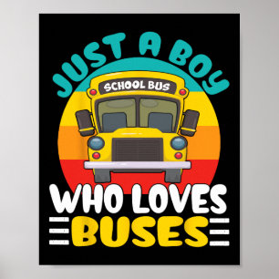 Kleuters schoolbus kostuum gewoon een jongen die L Poster
