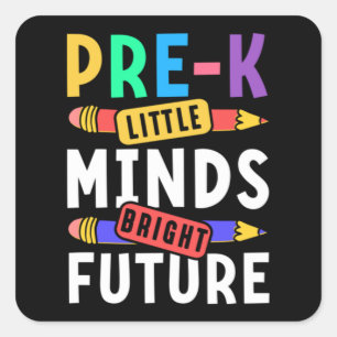 Kleuters terug naar school Kleine geesten helder  Vierkante Sticker