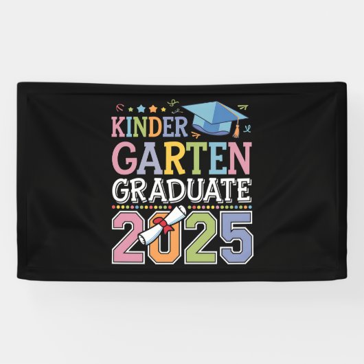 Kleuterschool afgestudeerde 2025 diploma school spandoek (Horizontaal)