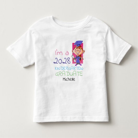 Kleuterschool Afgestudeerde Schattig Meisje Cartoo Kinder Shirts (Voorkant)