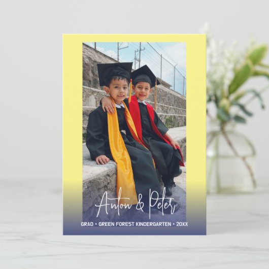 Kleuterschool Afstudeer Aankondiging Fotokaart (Staand voorkant)