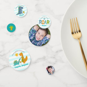 Kleuterschool Afstudeer Blauwe Dinosaur Boy 2 Foto Confetti