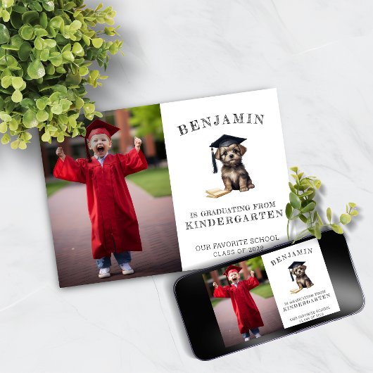 Kleuterschool Afstudeerder Aankondiging Scruffy Pu