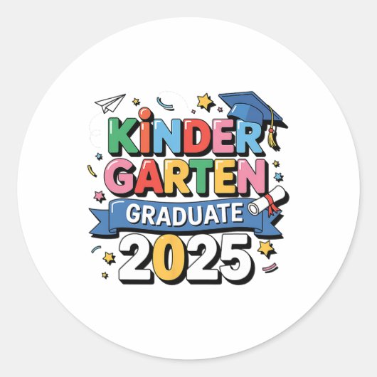 Kleuterschool Afstuderen 2025 Afstuderen Kinder Jo Ronde Sticker (Voorkant)