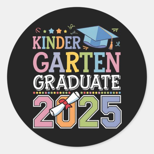 Kleuterschool Afstuderen 2025 Afstuderen School Ronde Sticker (Voorkant)