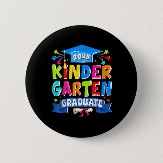Kleuterschool Afstuderen 2025 Kinder Afstuderen Ki Ronde Button 5,7 Cm (Voorkant)