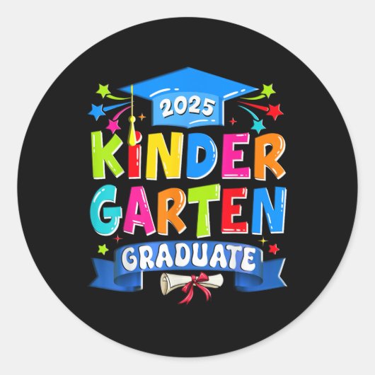 Kleuterschool Afstuderen 2025 Kinder Afstuderen Ki Ronde Sticker (Voorkant)