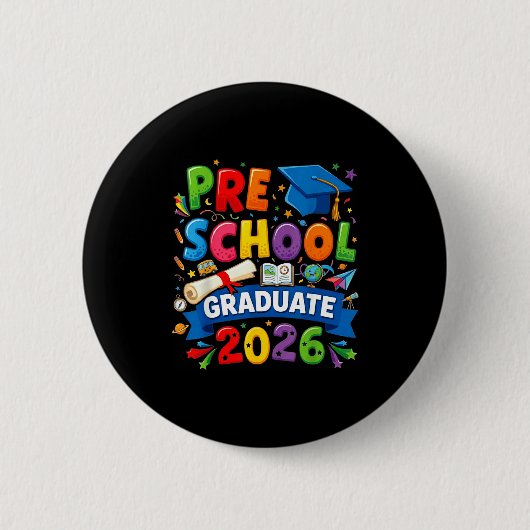 Kleuterschool afstuderen 2026 pre-k afgestudeerden ronde button 5,7 cm (Voorkant)
