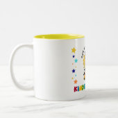 Kleuterschool Afstuderen Bedge foto op maat Tweekleurige Koffiemok (Links)