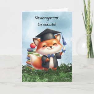 Kleuterschool Afstuderen Boy Fox Gefeliciteerd Kaart