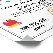 Kleuterschool Afstuderen Certificaat Poster (Hoek)