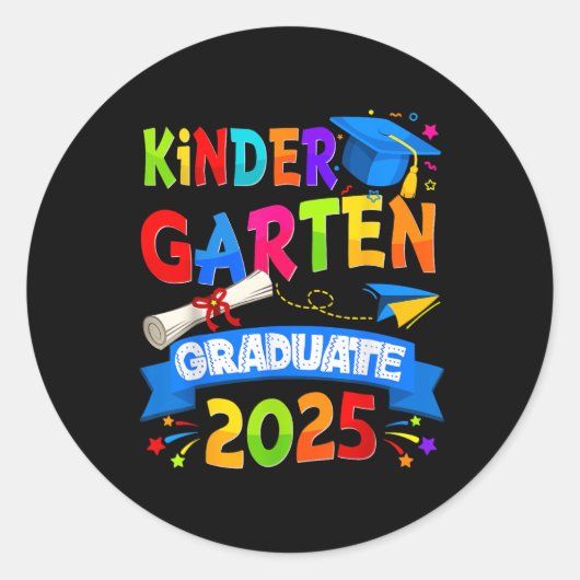 Kleuterschool Afstuderen CL van 2025 Afstuderen Bo Ronde Sticker (Voorkant)