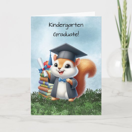 Kleuterschool Afstuderen Eekhoorn Gefeliciteerd Kaart (Voorkant)