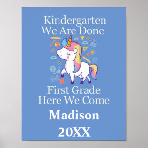 Kleuterschool Afstuderen Eerste Klas Eenhoorn Poster