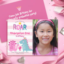 Kleuterschool Afstuderen Foto Dinosaurussen Meisje