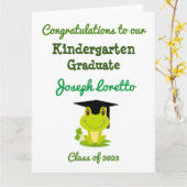 Kleuterschool Afstuderen Gefeliciteerd Froggy Kaart (Gele Bloem)