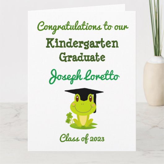 Kleuterschool Afstuderen Gefeliciteerd Froggy Kaart (Voorkant)