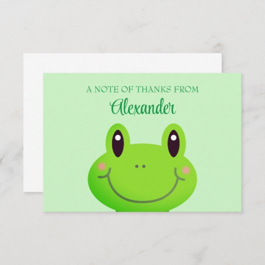 Kleuterschool Afstuderen Groene Kikker Bedankkaart (Voorkant / Achterkant)