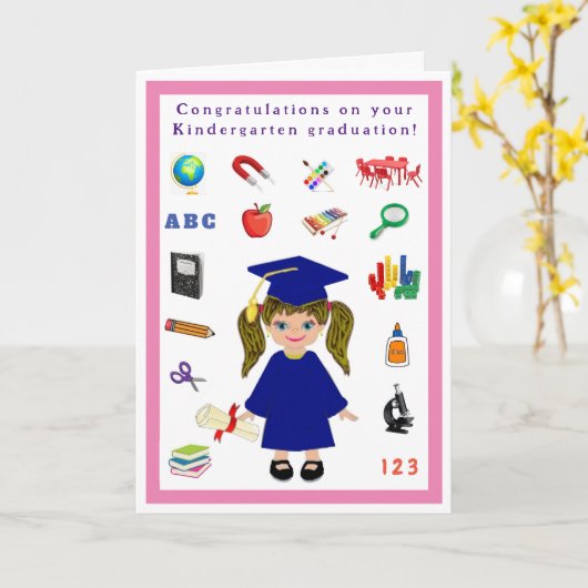 Kleuterschool afstuderen kaart (Gele Bloem)