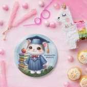 Kleuterschool Afstuderen Meisje Kat Gefeliciteerd Papieren Bordje (Feest)