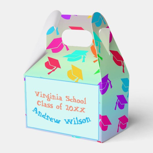 Kleuterschool Afstuderen Pet en Schattigee trein Bedankdoosjes (Achterkant)