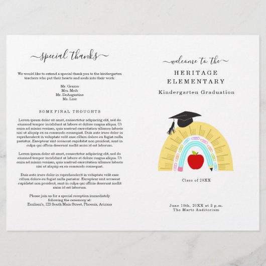 Kleuterschool Afstuderen Programma (2 kol.) Flyer (Voorkant)