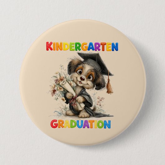 Kleuterschool Afstuderen Ronde Button 7,6 Cm (Voorkant)