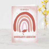Kleuterschool Afstuderen Roze Waterverf Regenboog Kaart (Gele Bloem)