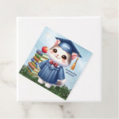 Kleuterschool Afstuderen Schattige Kat Meisje Bedankjes Labels (In situ)