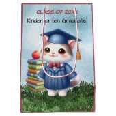 Kleuterschool Afstuderen Schattige Kat Meisje Medium Cadeauzakje (Achterkant)